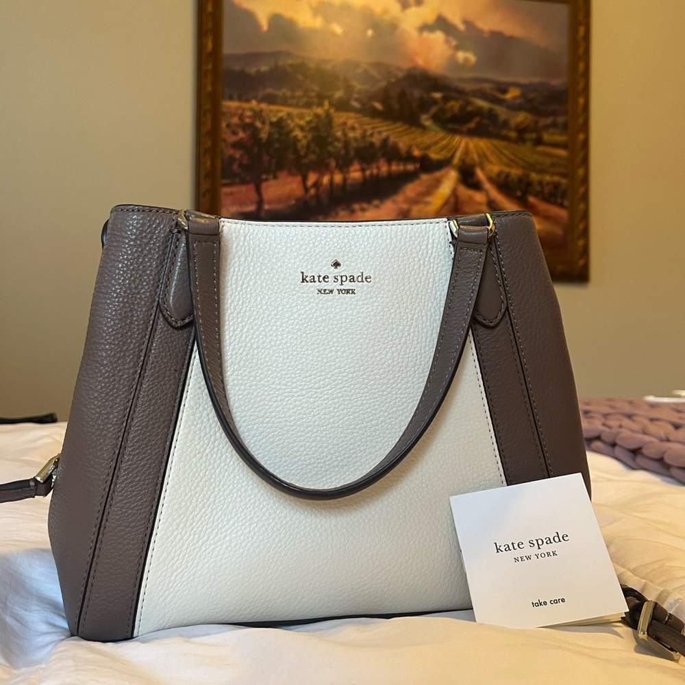 Kate Spade Satchel, Taupe and Ivory